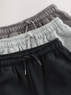 Grey/Black Wide Cuffed Joggers 3 Pack (3mths-7yrs)