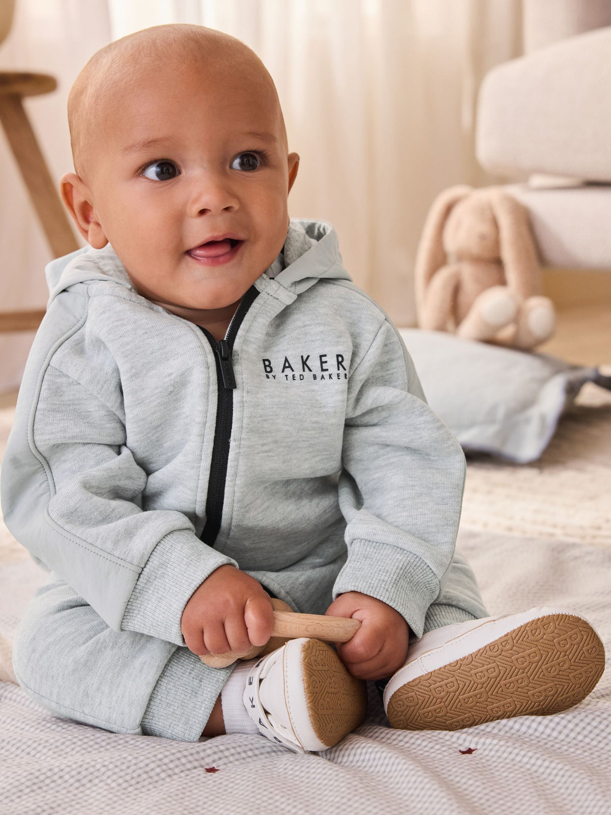 Baker by Ted Baker Grey Hooded Zip Romper