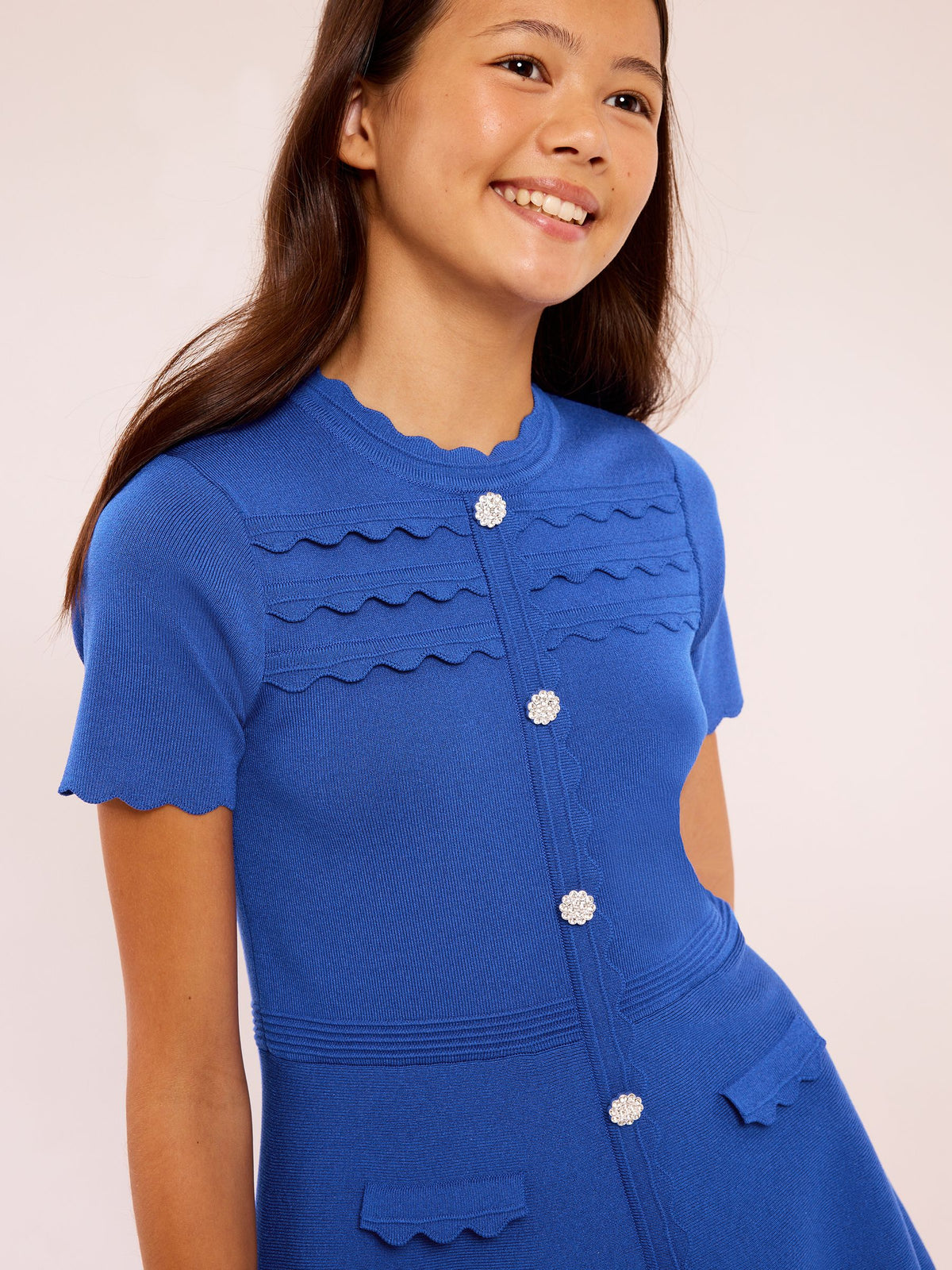 Lipsy Cobalt Blue Short Sleeve Knit Dress (5-16yrs)