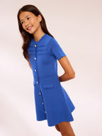 Lipsy Cobalt Blue Short Sleeve Knit Dress (5-16yrs)