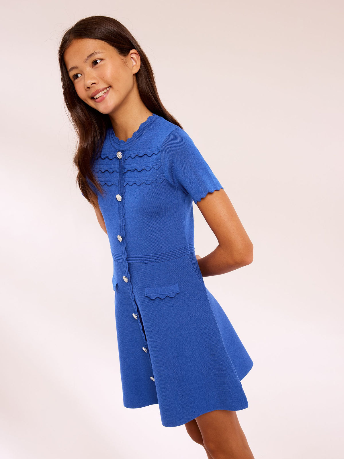 Lipsy Cobalt Blue Short Sleeve Knit Dress (5-16yrs)