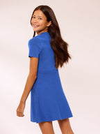 Lipsy Cobalt Blue Short Sleeve Knit Dress (5-16yrs)