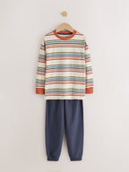 Orange/Navy/Green Stripe Long Sleeve Jogger Pyjamas Set 3 Pack (3-16yrs)