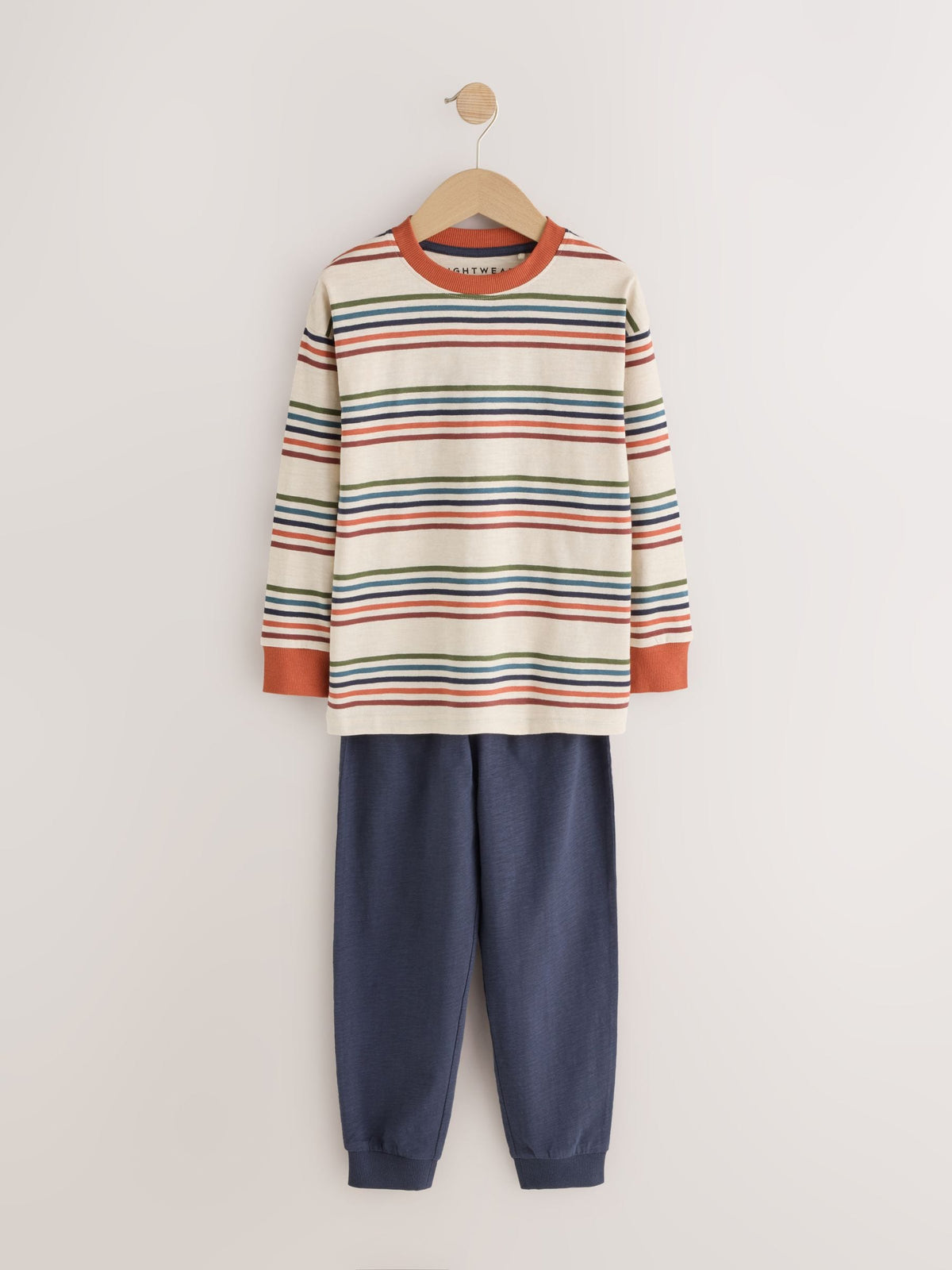 Orange/Navy/Green Stripe Long Sleeve Jogger Pyjamas Set 3 Pack (3-16yrs)
