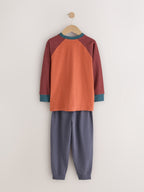Orange/Navy/Green Stripe Long Sleeve Jogger Pyjamas Set 3 Pack (3-16yrs)