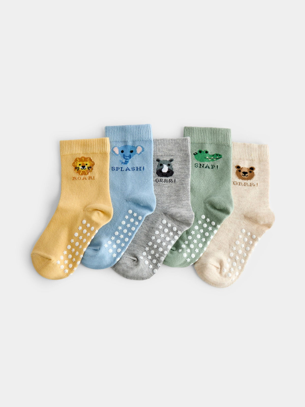 JoJo Maman Bébé Multi 5-Pack Safari Animal Socks