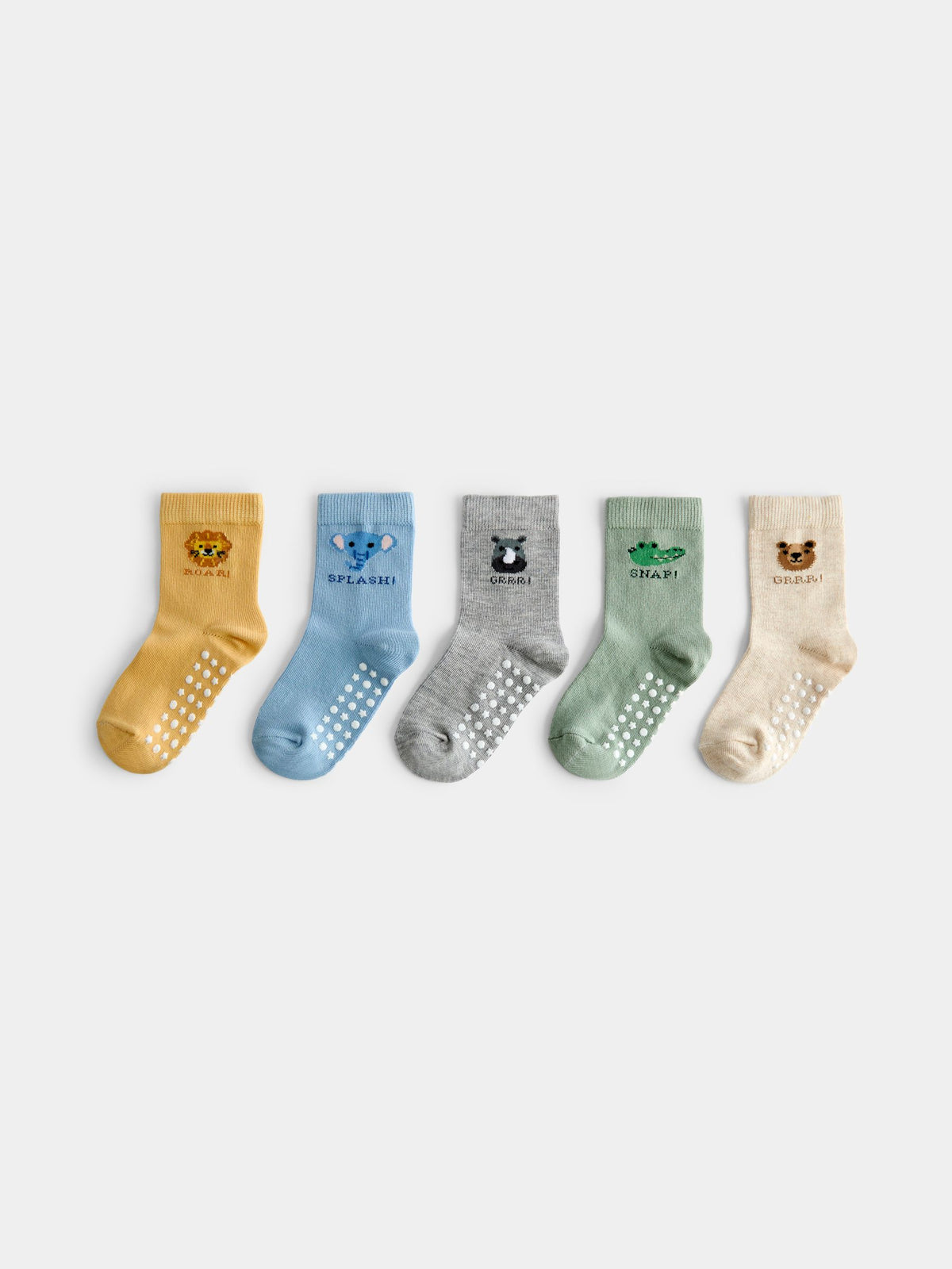JoJo Maman Bébé Multi 5-Pack Safari Animal Socks