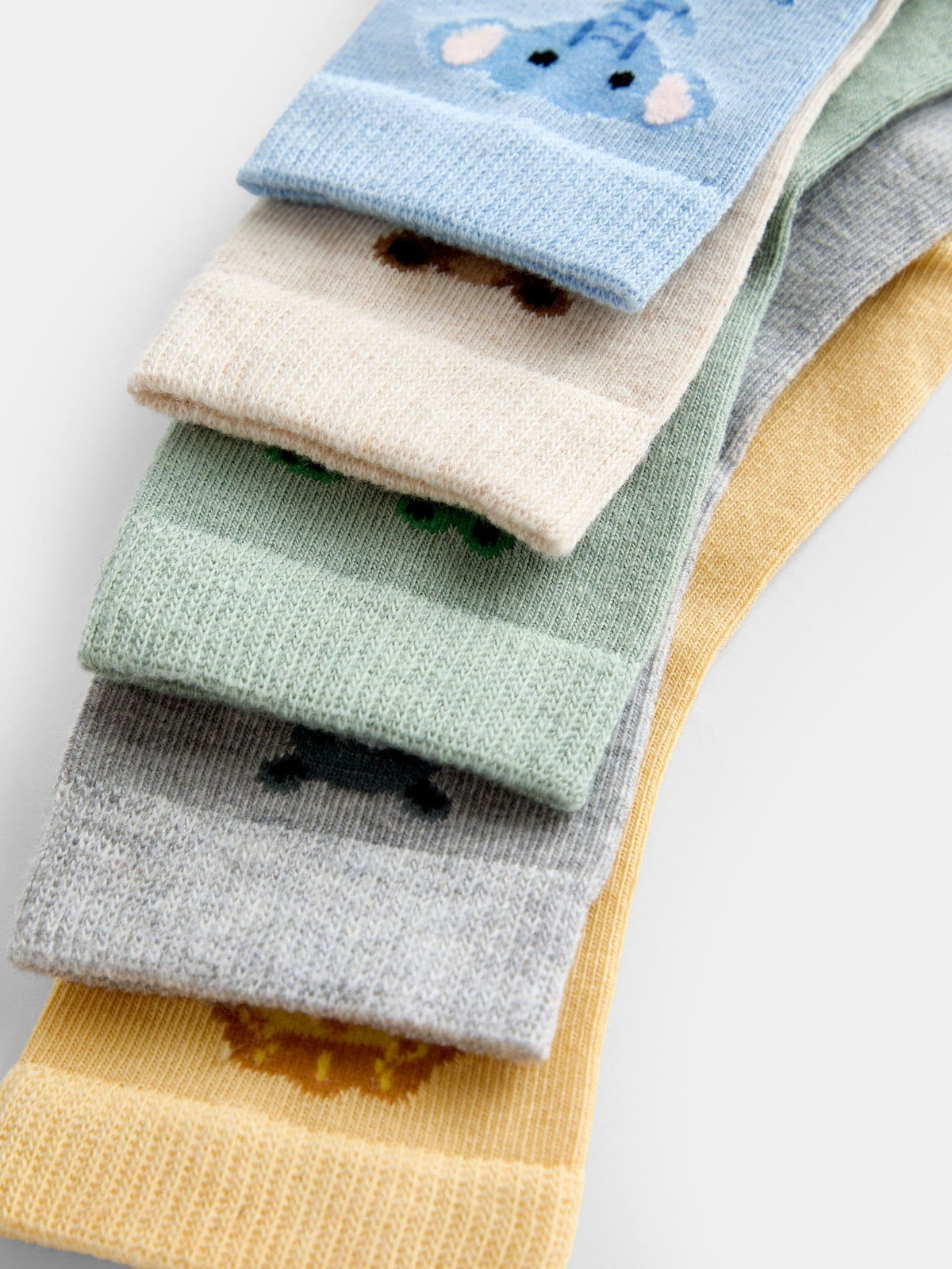 JoJo Maman Bébé Multi 5-Pack Safari Animal Socks