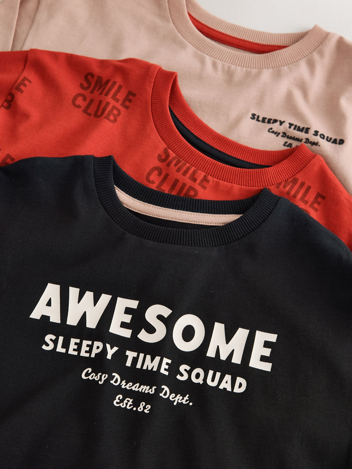 Black/Red/Stone Oversized Pyjamas 3 Pack (9mths-11yrs)
