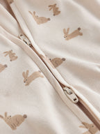Neutral Bunny Two Way Zip Baby Sleepsuits 3 Pack (0mths-2yrs)