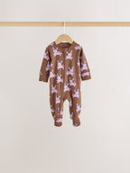 Bright Animal Two Way Zip Baby Sleepsuits 4 Pack (0mths-2yrs)
