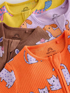 Bright Animal Two Way Zip Baby Sleepsuits 4 Pack (0mths-2yrs)