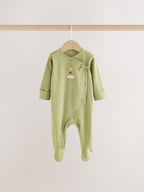 Pink/Green Bunny Wrap Baby Sleepsuits 3 Pack (0mths-3yrs)