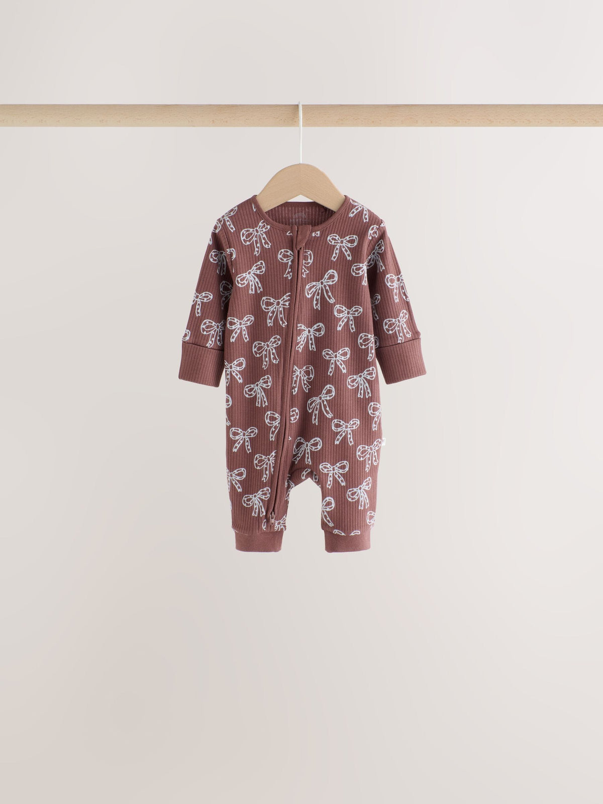 Brown/Blue Heart Two-Way Zip Baby Sleepsuits 4 Pack (0mths-3yrs)