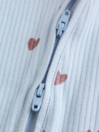 Brown/Blue Heart Two-Way Zip Baby Sleepsuits 4 Pack (0mths-3yrs)