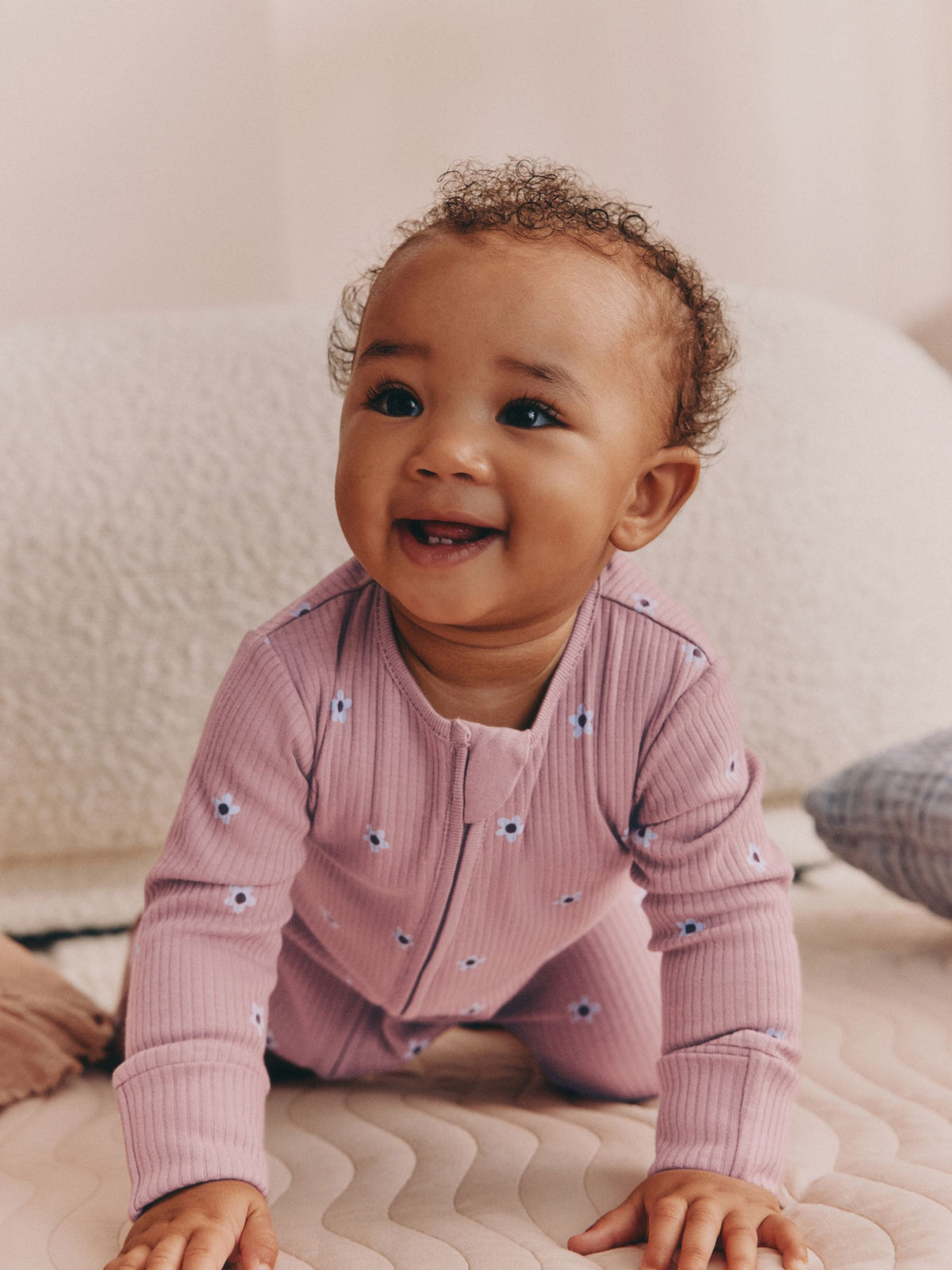 Brown/Blue Heart Two-Way Zip Baby Sleepsuits 4 Pack (0mths-3yrs)