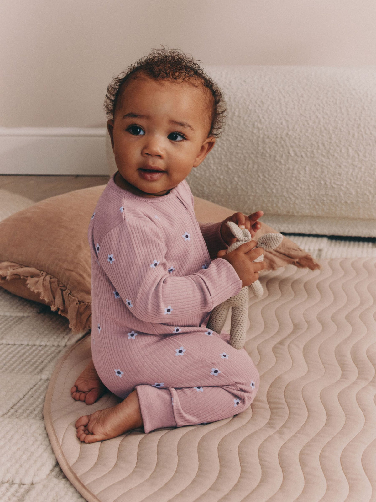 Brown/Blue Heart Two-Way Zip Baby Sleepsuits 4 Pack (0mths-3yrs)
