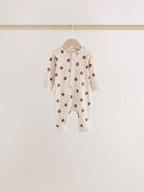 Brown/Blue Heart Two-Way Zip Baby Sleepsuits 4 Pack (0mths-3yrs)