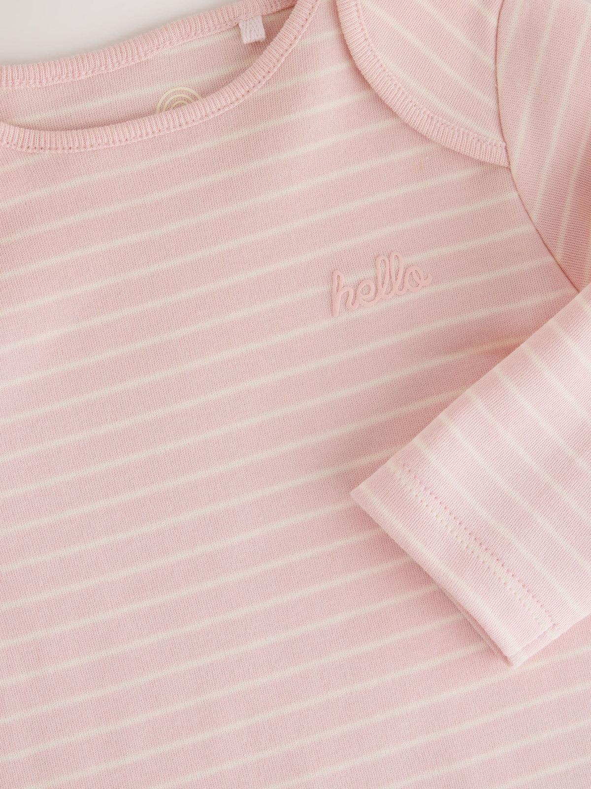 Ecru/Pink Cloud Long Sleeve Baby Bodysuits 5 Pack