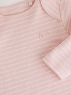 Ecru/Pink Cloud Long Sleeve Baby Bodysuits 5 Pack