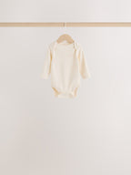 Ecru/Pink Cloud Long Sleeve Baby Bodysuits 5 Pack