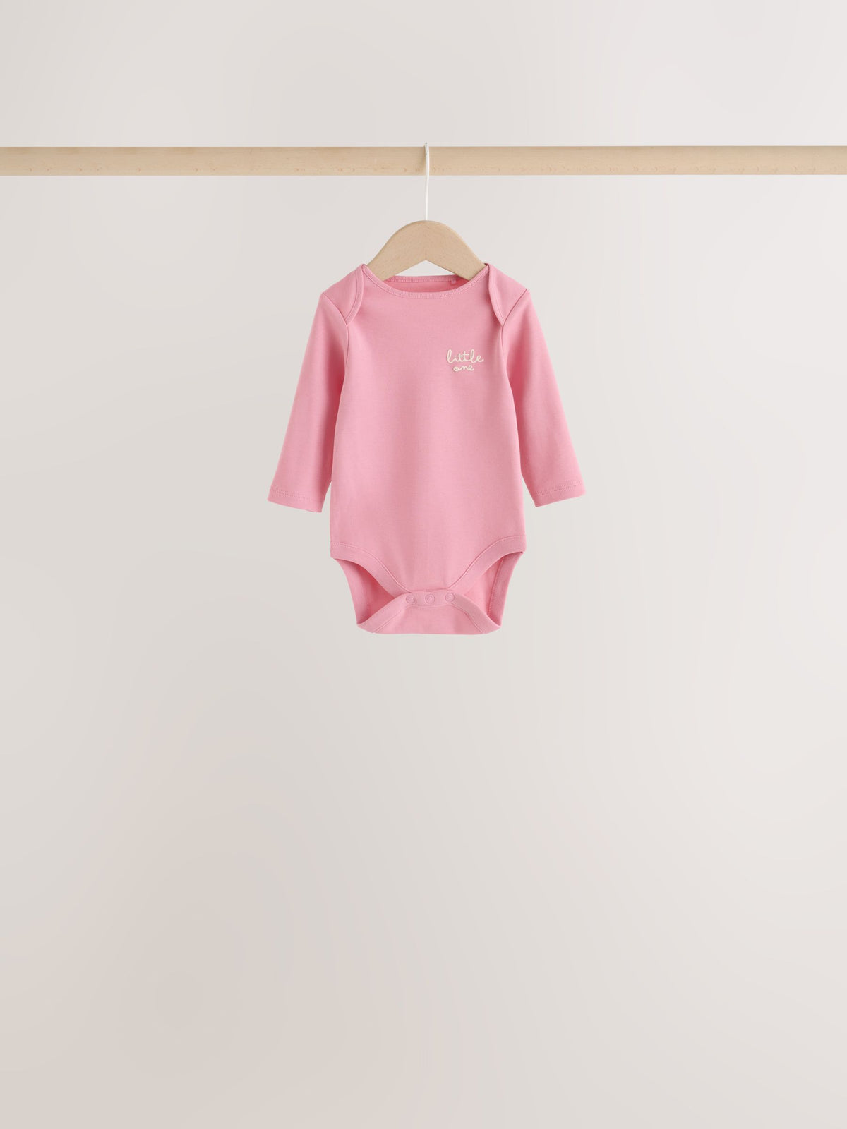 Ecru/Pink Cloud Long Sleeve Baby Bodysuits 5 Pack