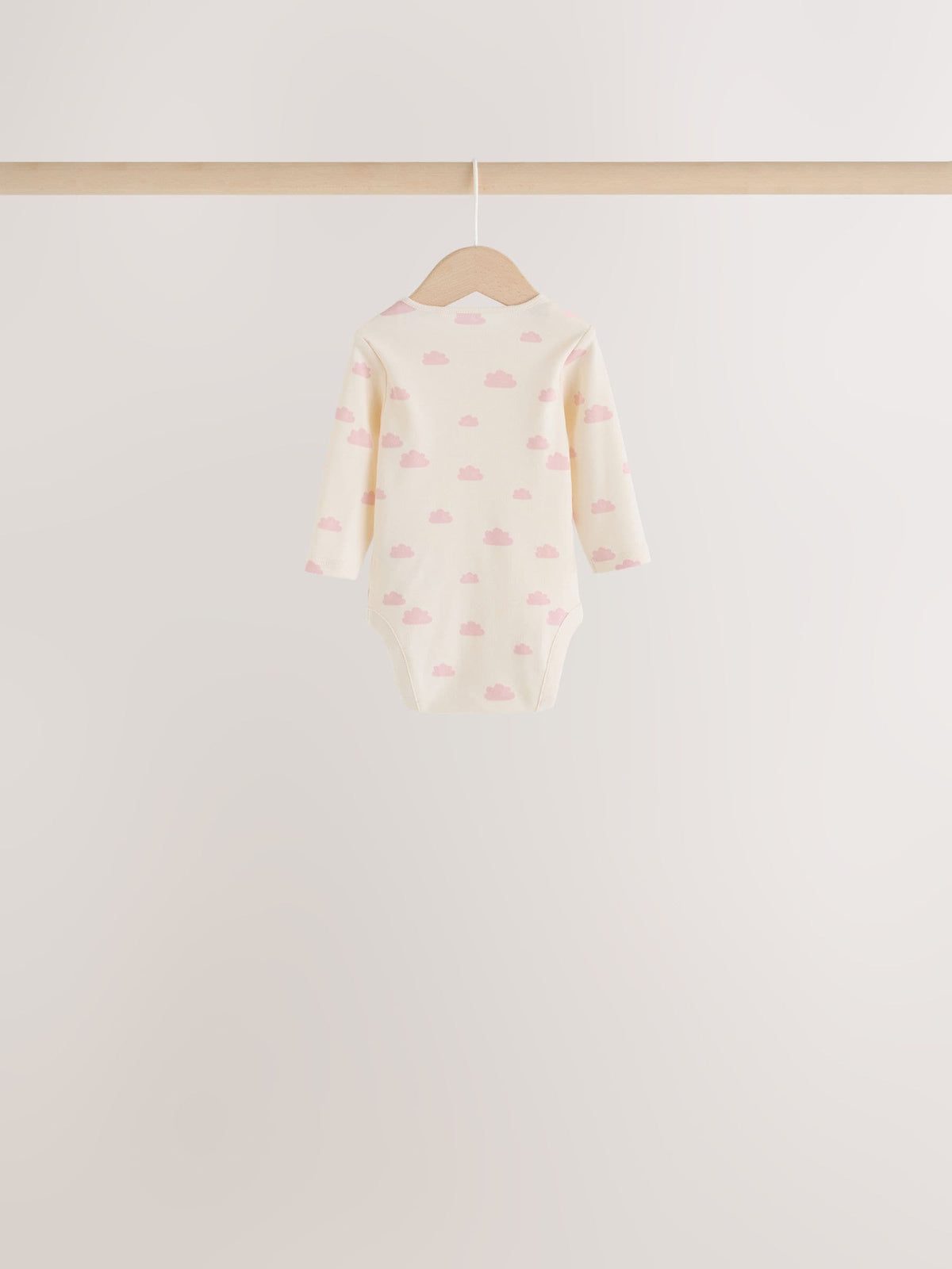 Ecru/Pink Cloud Long Sleeve Baby Bodysuits 5 Pack