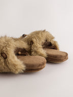 Brown Sloth Novelty Slippers