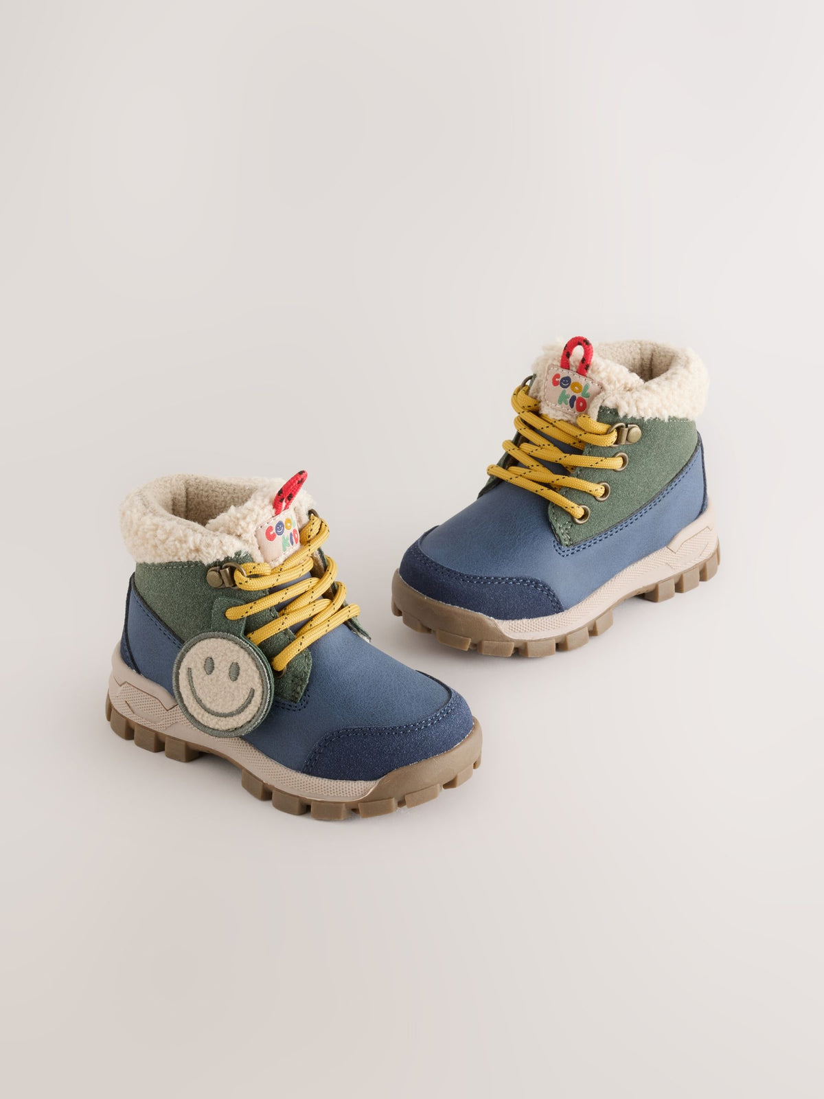 Navy Lace up Walker Boots