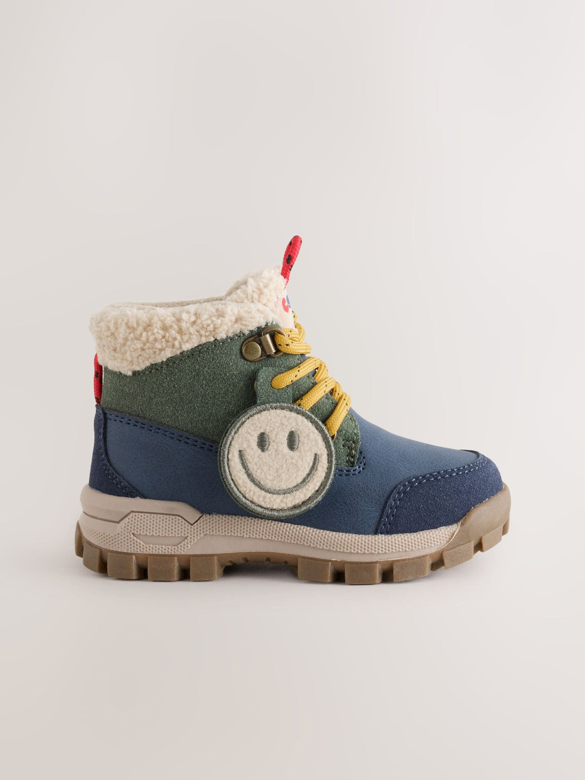 Navy Lace up Walker Boots