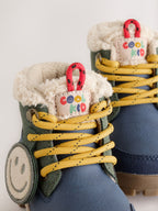 Navy Lace up Walker Boots