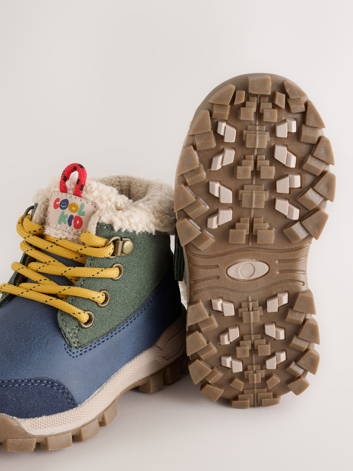 Navy Lace up Walker Boots