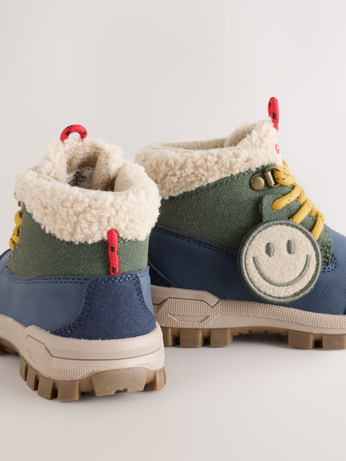 Navy Lace up Walker Boots