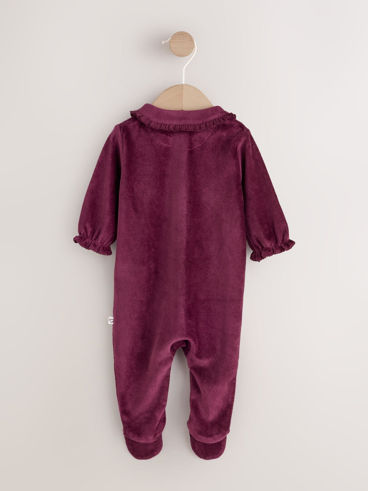 Plum Velour Sleepsuit (0-2yrs)