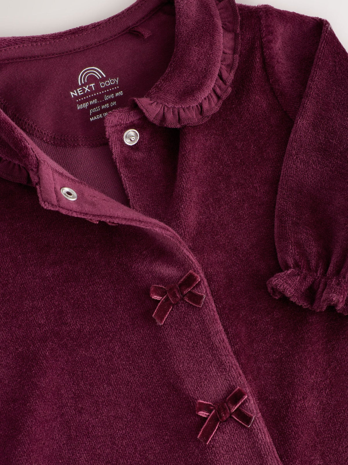 Plum Velour Sleepsuit (0-2yrs)