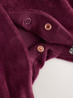 Plum Velour Sleepsuit (0-2yrs)