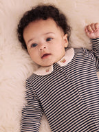 Cream/Red Collared Sleepsuits 3 Pack (0mths-2yrs)