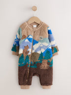Multi Patchwork Borg Two Way Zip Sleepsuit