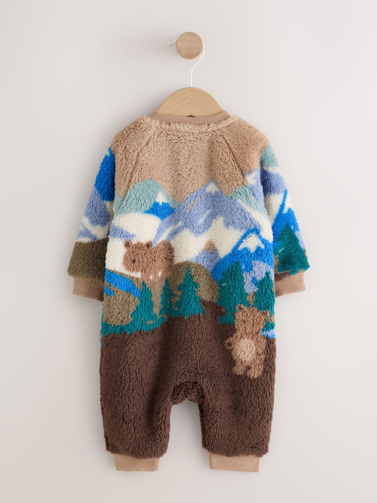 Multi Patchwork Borg Two Way Zip Sleepsuit