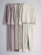 The Set Purple/Lilac Ditsy and Stripe Snuggle Pyjamas 5 Pack (9mths-13yrs)