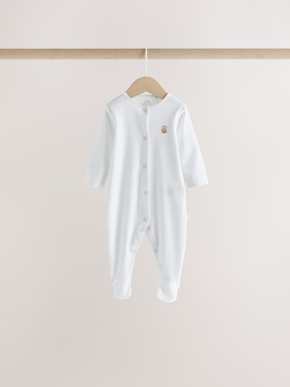 White Mini Safari Animals 4 Pack Baby Sleepsuits (0-2yrs)