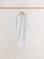 White Mini Safari Animals 4 Pack Baby Sleepsuits (0-2yrs)