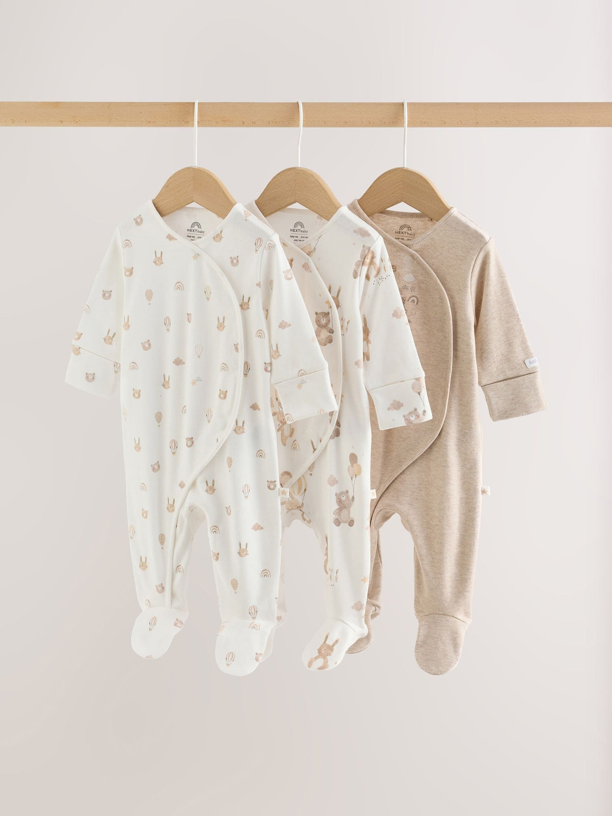 Neutral Bear Sleepsuits 3 Pack (0-2yrs)