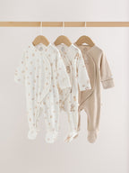 Neutral Bear Sleepsuits 3 Pack (0-2yrs)
