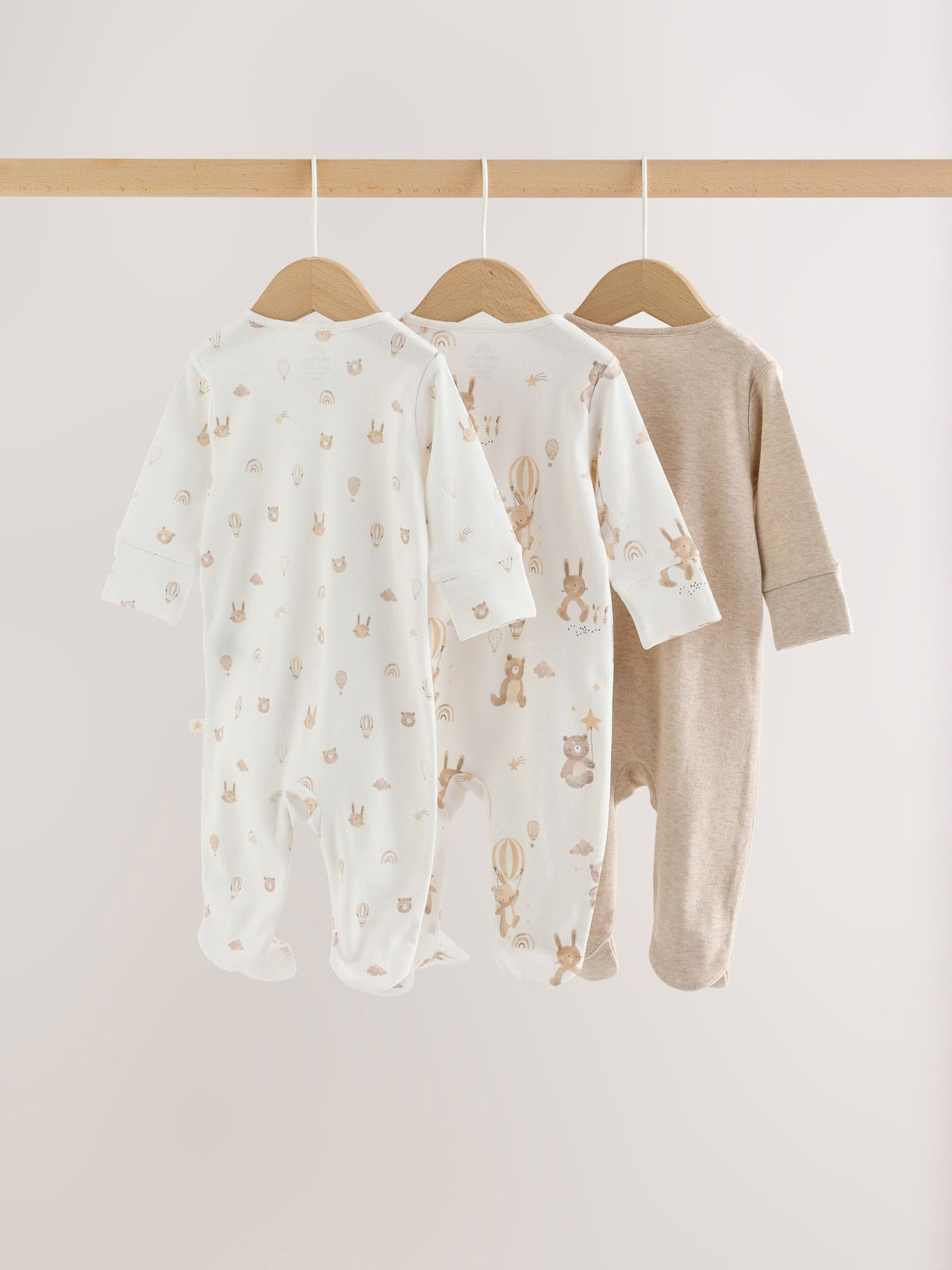Neutral Bear Sleepsuits 3 Pack (0-2yrs)
