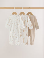 Neutral Bear Sleepsuits 3 Pack (0-2yrs)