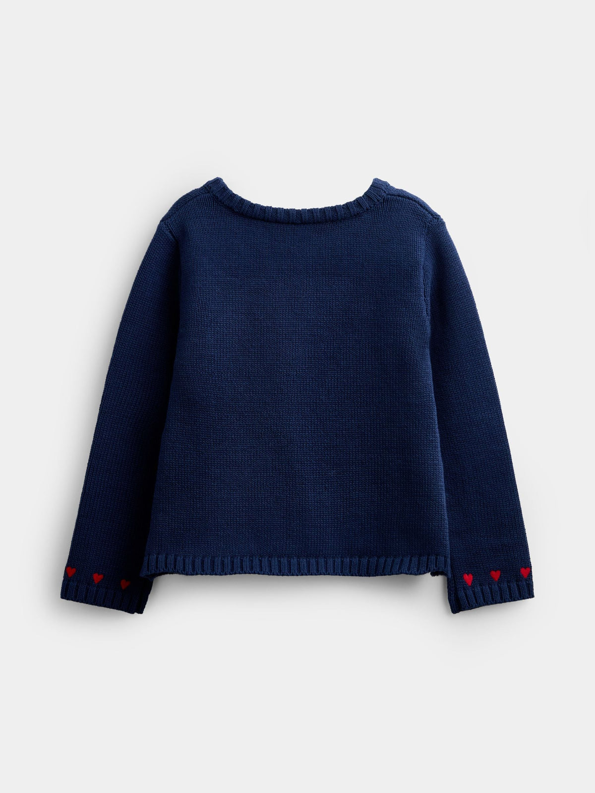 JoJo Maman Bébé Navy Blue Sausage Dog Appliqué Cotton Cardigan