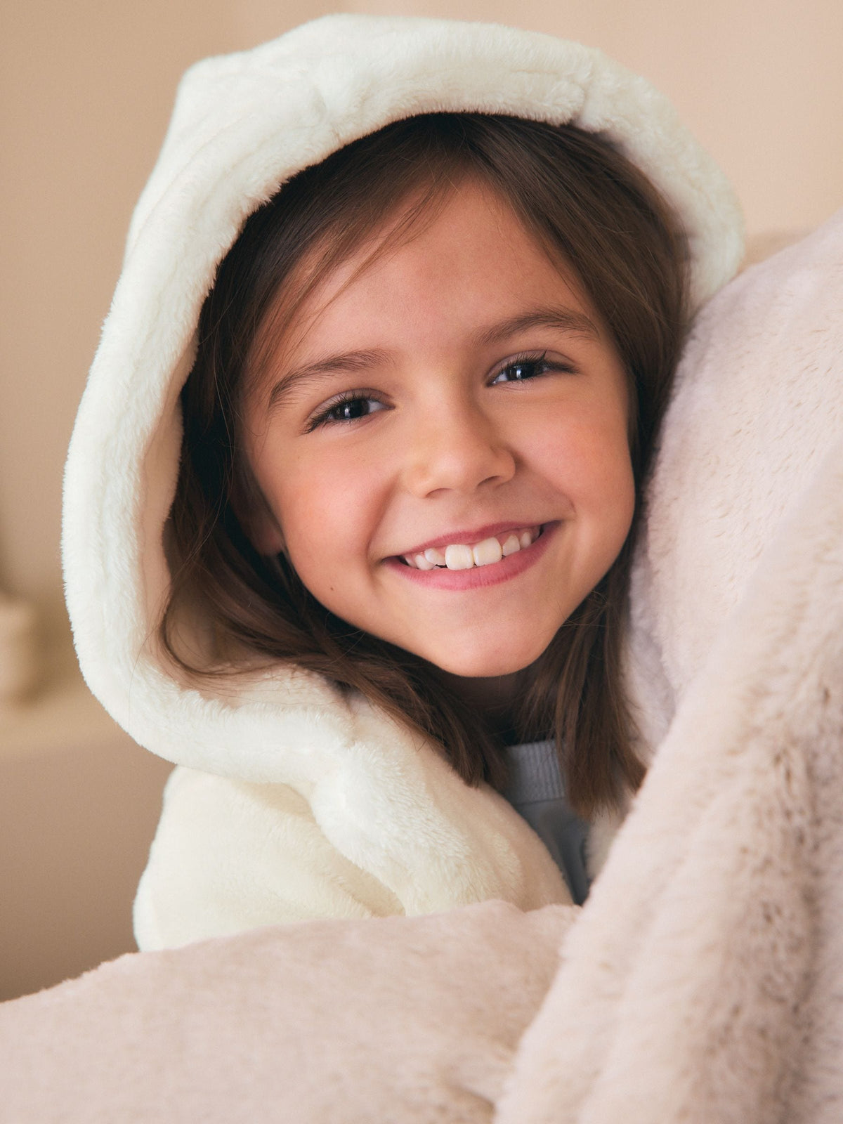 Ecru Soft Touch Fleece Dressing Gown (9mths-16yrs)