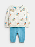 JoJo Maman Bébé Blue Duck Knitted Jumper & Leggings Set
