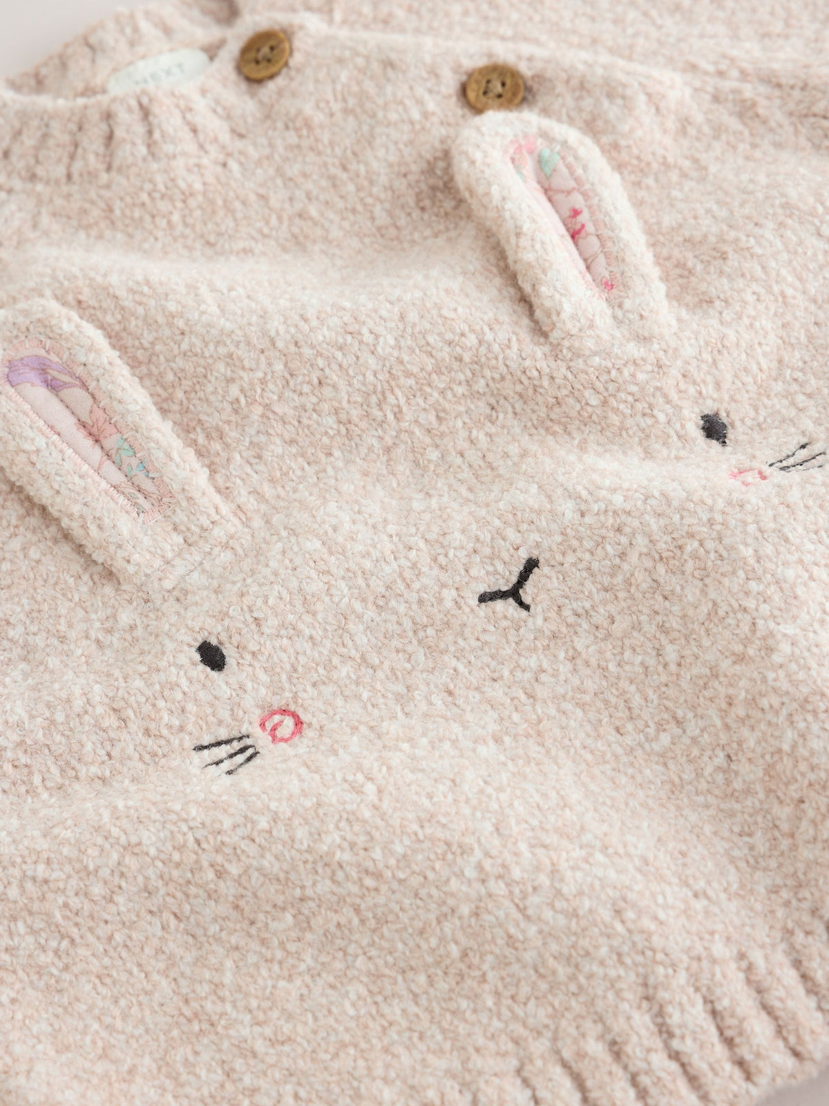Ecru Bunny Knitted Jumper and Floral Leggings Baby Set 2 Piece (0mths-2yrs)